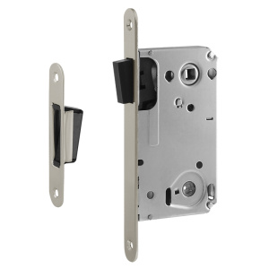 Замок врезной 13М-90мм под фиксатор с магнитным ригелем мат.никель Нора-М 18345