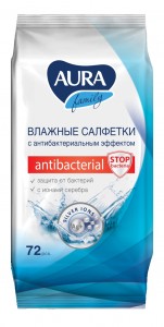 Влажные салфетки с антибактериальным эффектом AURA Family (72шт) 26065 / 762629