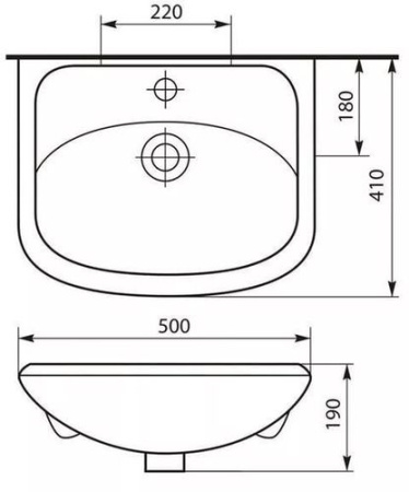 Умывальник Уют 50 мебельный белый б/к Киров ROSA 89464