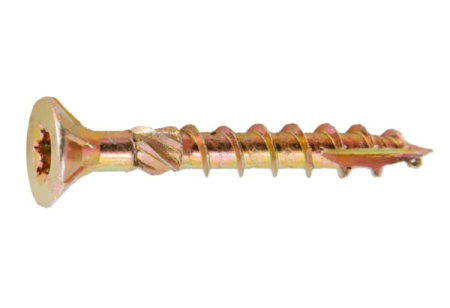 Саморез конструкционный потай Torx желтый цинк 6х80 (8шт)