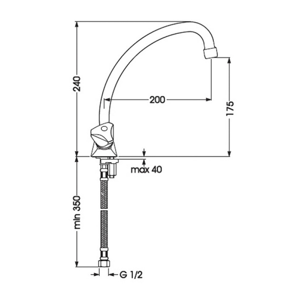 Смеситель MELODY Dinatro керамика MDV40105 (без подводки) 65149 Смеситель MELODY Dinatro керамика MDV40105 (без подводки) 65149