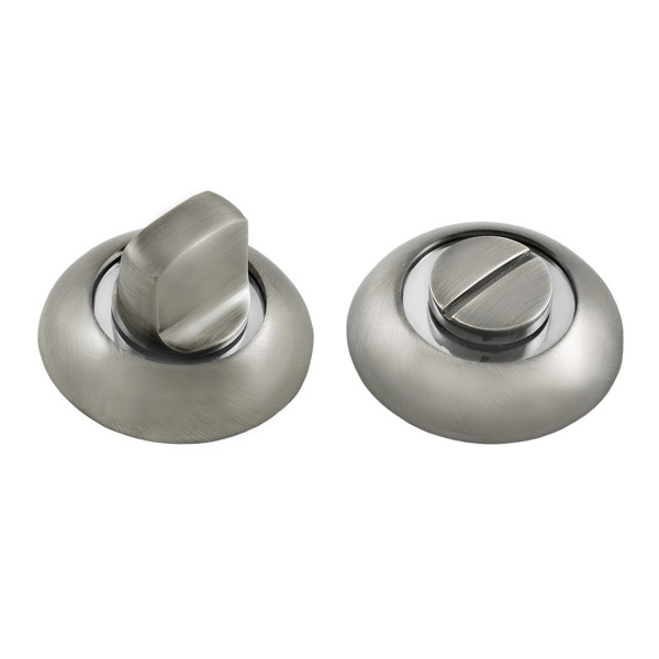 Накладка дверная круглая с заверткой,никель/хром