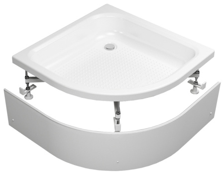 Поддон акриловый Round 80х80х30 высокий, полукруг, белый, слив 50 мм MELODIA 59366